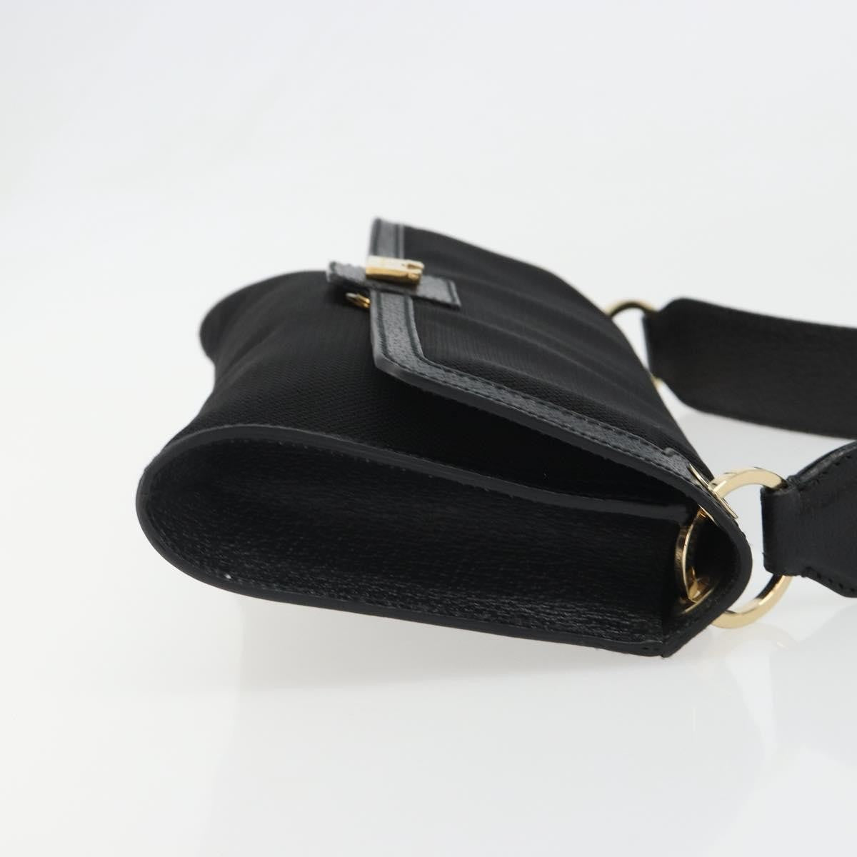 Salvatore Ferragamo Shoulder Bag Canvas Black Canvas Shoulder Bag Bag (Pre-Owned)