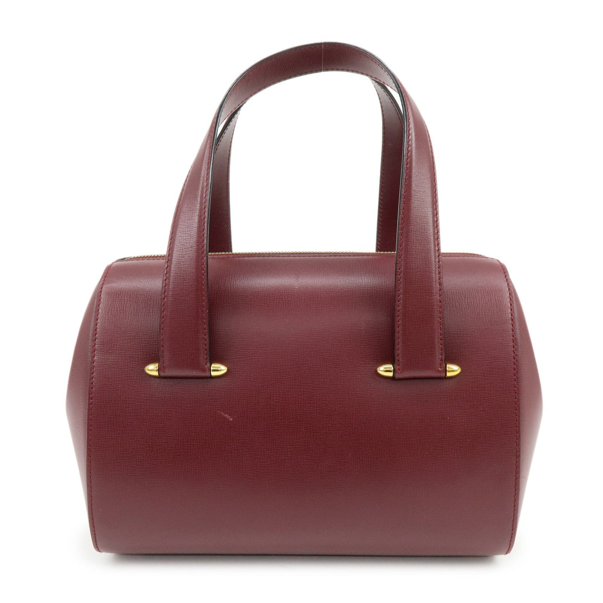 Cartier Must De Cartier Boston Leather Burgundy Leather Travel Bag Bag (Pre-Owned)
