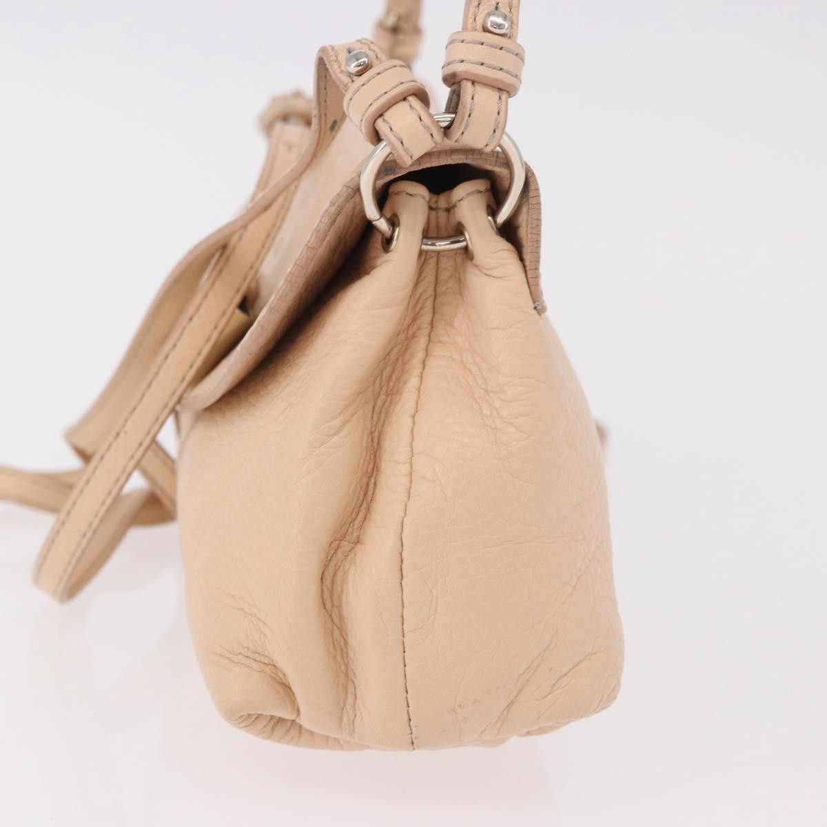 Chloe Lily Leather Beige Leather Shoulder Bag Bag (Pre-Owned)