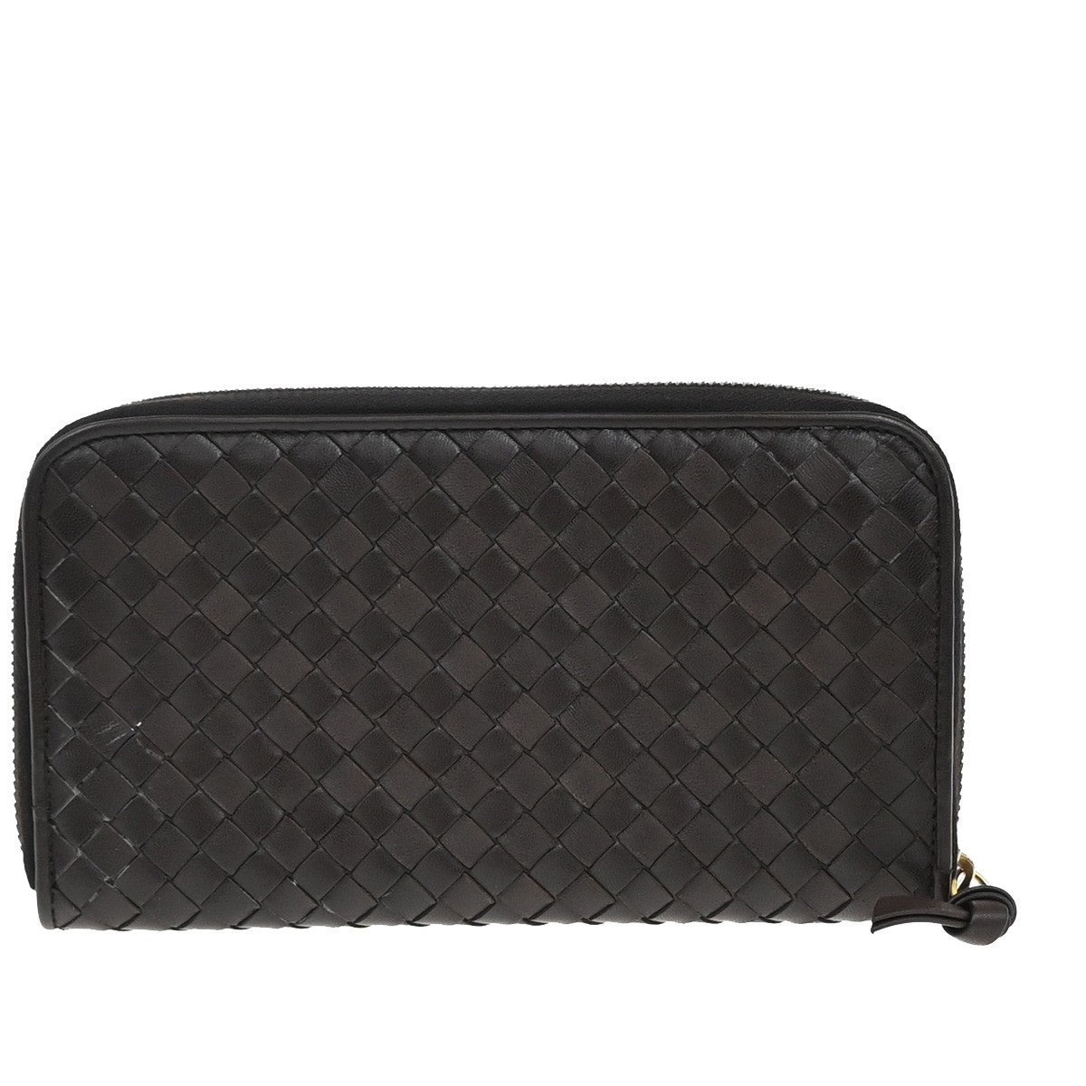 Bottega Veneta Intrecciato Long Zip Leather Brown Leather Wallets Accessory (Pre-Owned)