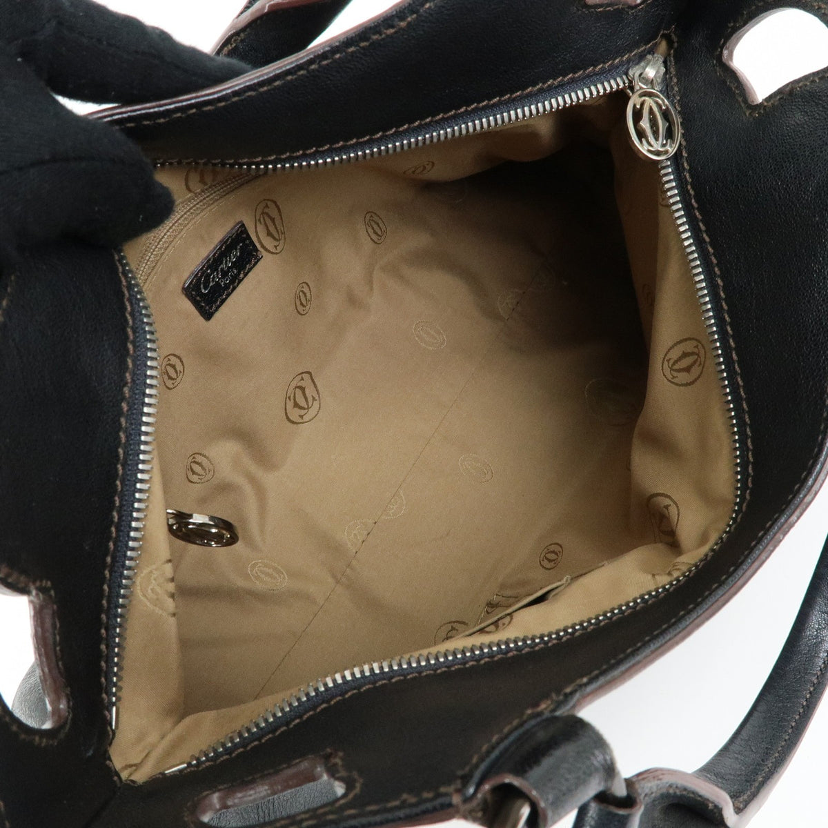 Cartier Marcello Leather Black Leather Handbag (Pre-Owned)