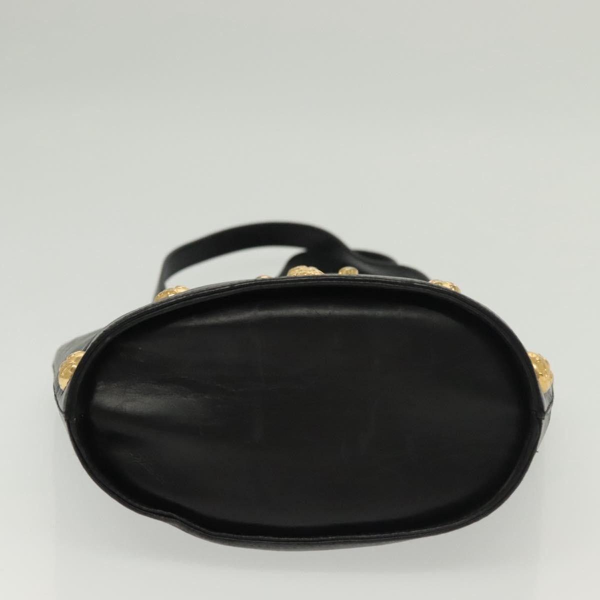 Salvatore Ferragamo Vintage Leather Black Leather Handbag (Pre-Owned)