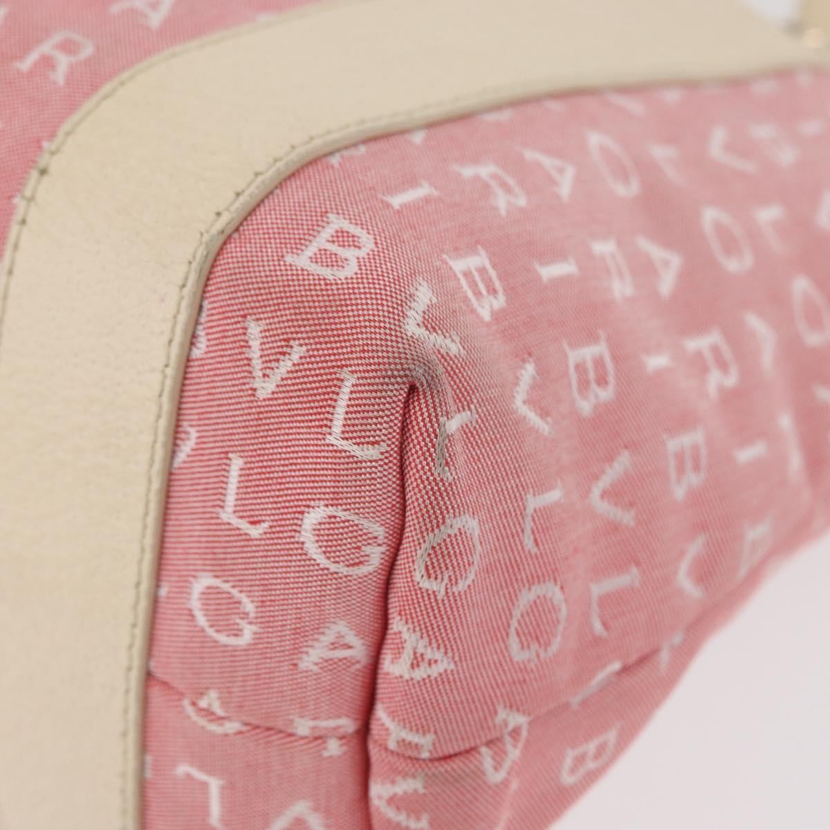 Bvlgari Logomania Canvas Pink Canvas Shoulder Bag Bag (Pre-Owned)