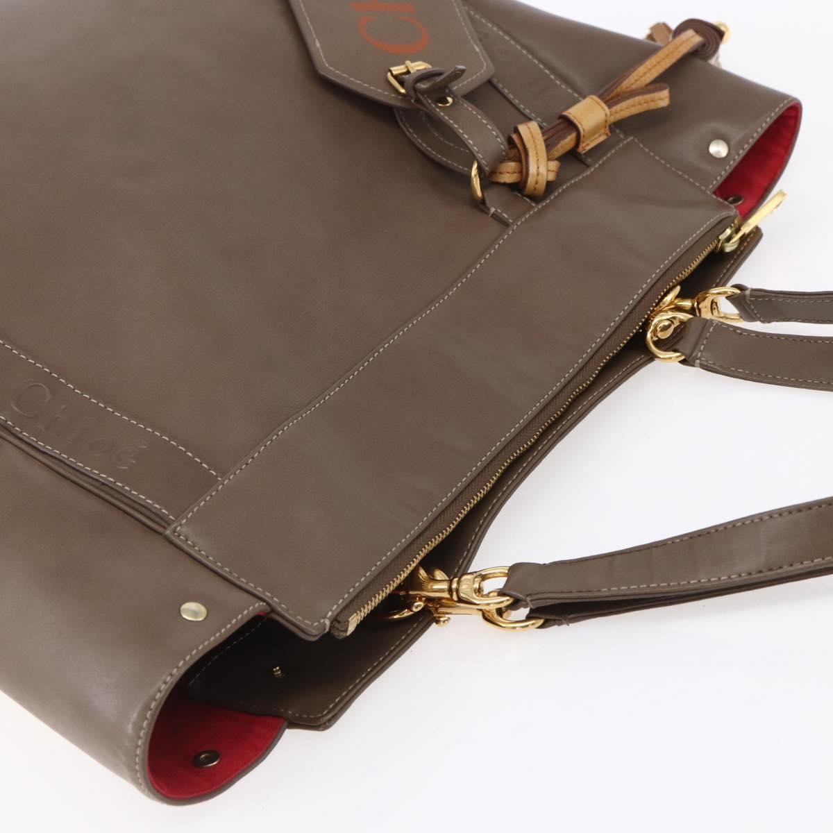 Chloe Eden Leather Brown Leather Tote Bag Bag (Pre-Owned)