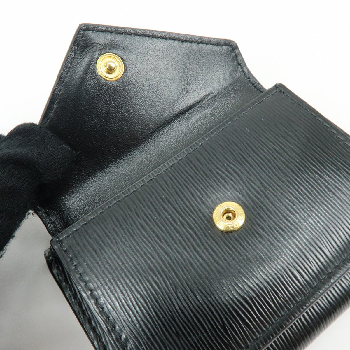 Prada Envelope Trifold Saffiano Leather Black Leather Wallets Accessory (Pre-Owned)