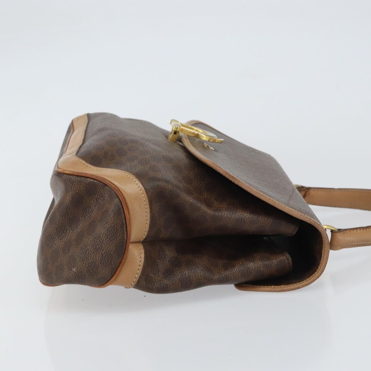 Celine Vintage Macadam Canvas Brown Pvc Handbag (Pre-Owned)
