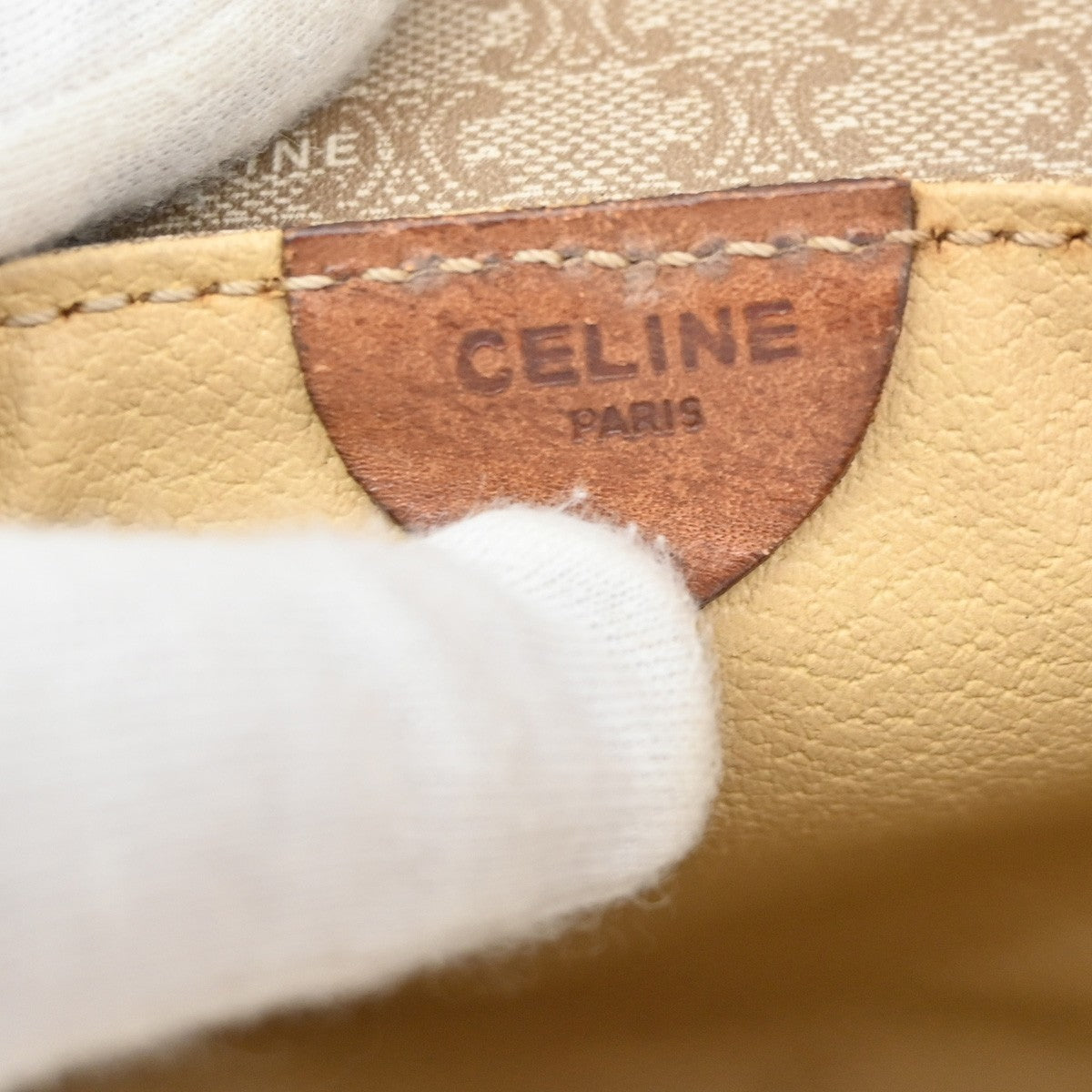 Celine Besace Flap Triomphe Coated Canvas Brown Canvas Handbag (Pre-Owned)