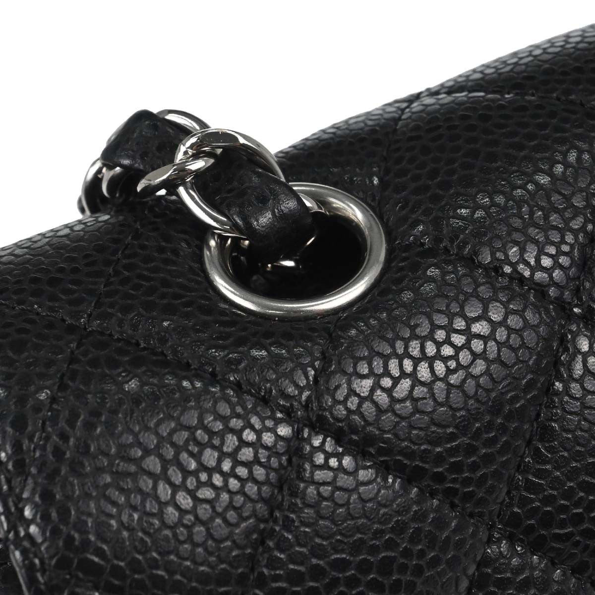 Chanel Timeless - Classic Double Flap Quilted Caviar Black Calfskin Shoulder Bag Bag (Pre-Owned)