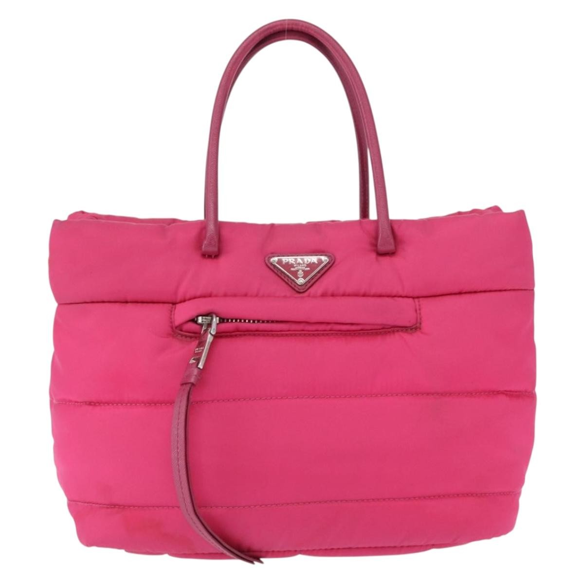 Prada Bomber Tessuto Pink Nylon Tote Bag Bag (Pre-Owned)