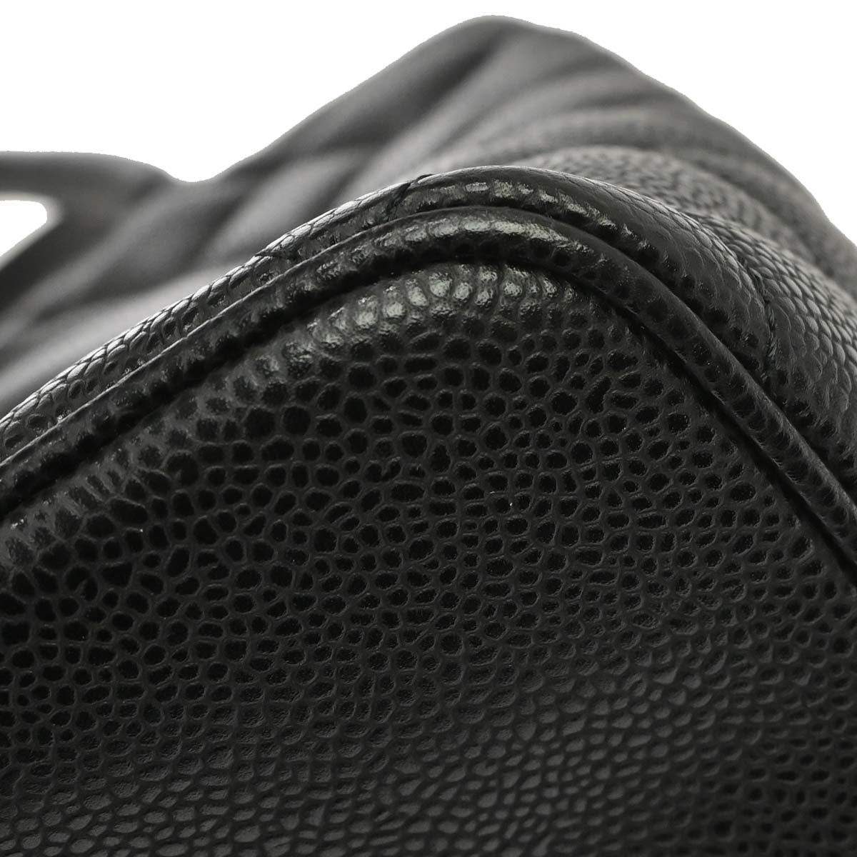 Chanel Medallion Tote Quilted Caviar Black Leather Tote Bag Bag (Pre-Owned)