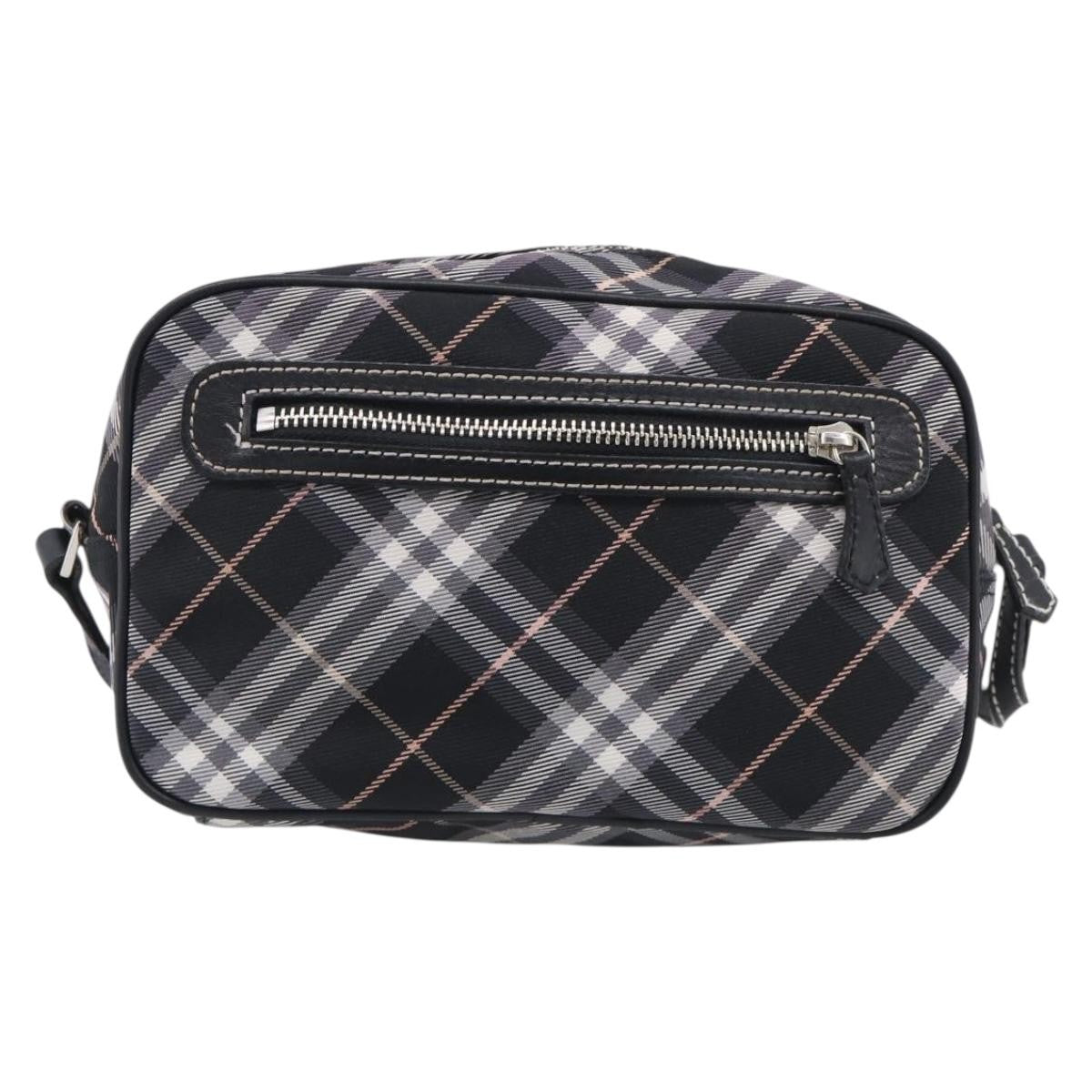 Burberry Nova Check Blue Label Nylon Black Nylon Shoulder Bag Bag (Pre-Owned)