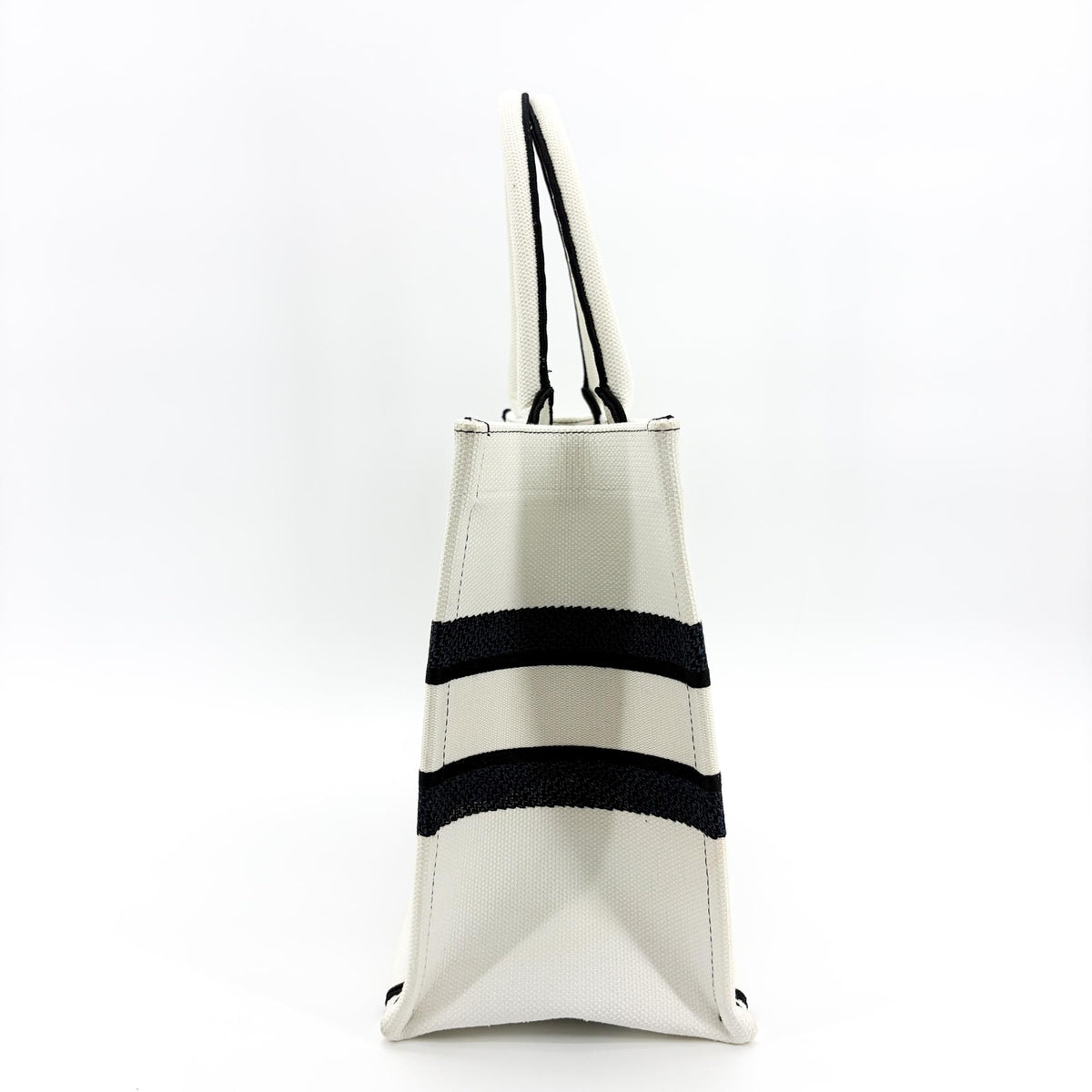 Christian Dior Miss Dior Book Embroidered Canvas White Canvas Tote Bag Bag (Pre-Owned)