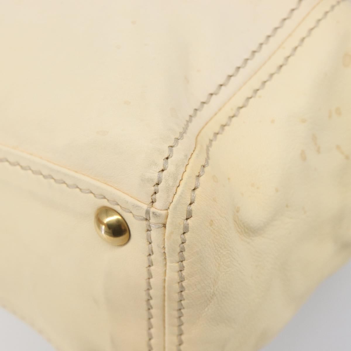 Miu Miu Beau Top Handle Leather Beige Leather Handbag (Pre-Owned)