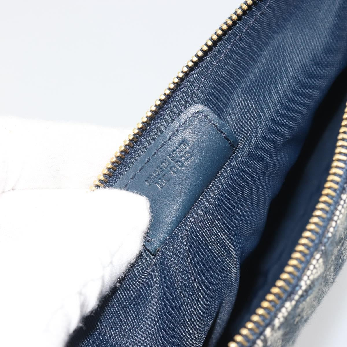Christian Dior Vintage Saddle Diorissimo Canvas Navy Canvas Shoulder Bag Bag (Pre-Owned)
