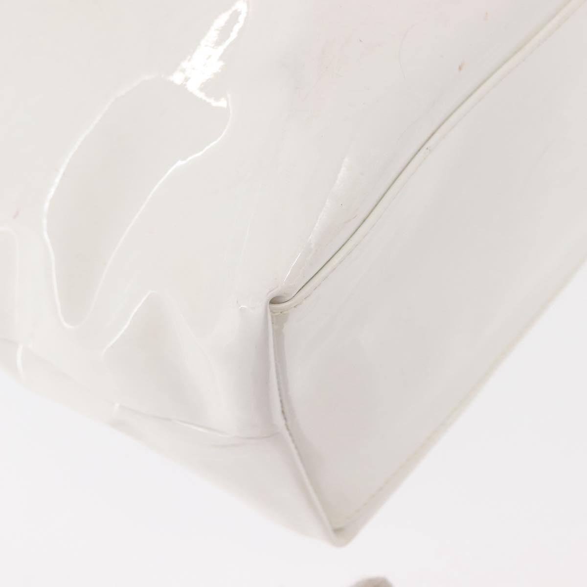 Salvatore Ferragamo Gancini Tote Patent Leather White Patent_Leather Tote Bag Bag (Pre-Owned)