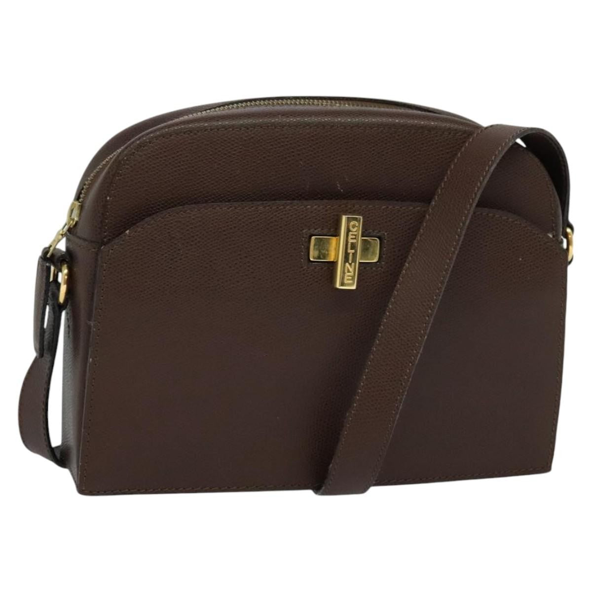 Celine Vintage Turnlock Leather Brown Leather Shoulder Bag Bag (Pre-Owned)