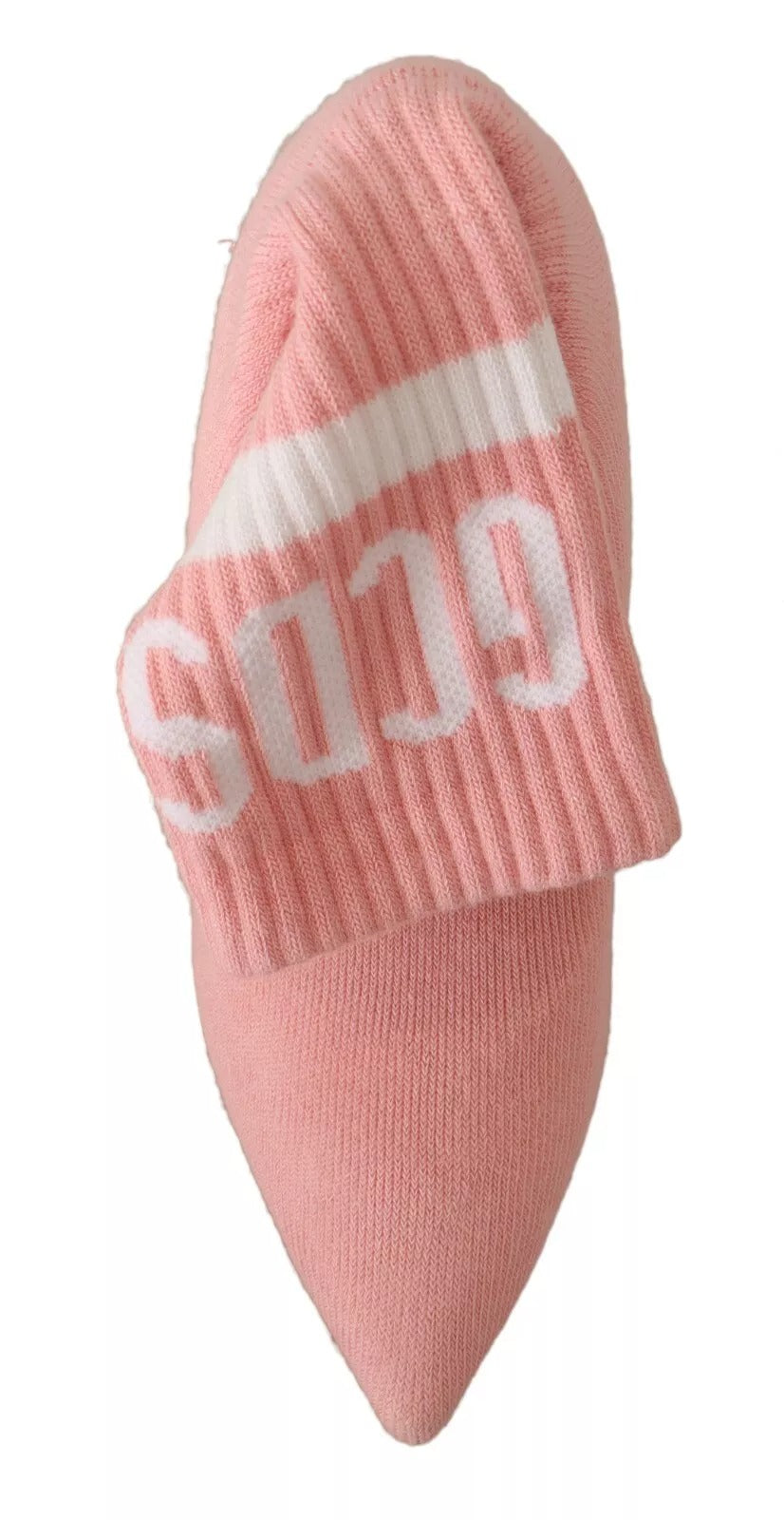 GCDS Pink Suede Logo Socks Block Heel Ankle Boots Women's Shoes (Pre-Owned)