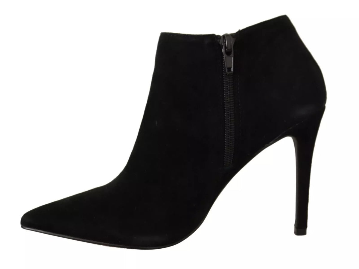 Steve Madden Black Suede Leather Stiletto Heels Boots Women's Shoes (Pre-Owned)