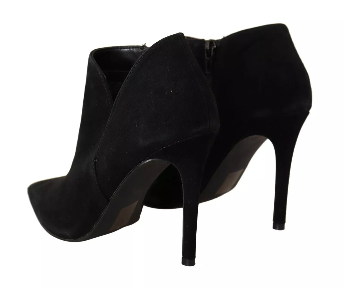 Steve Madden Black Suede Leather Stiletto Heels Boots Women's Shoes (Pre-Owned)