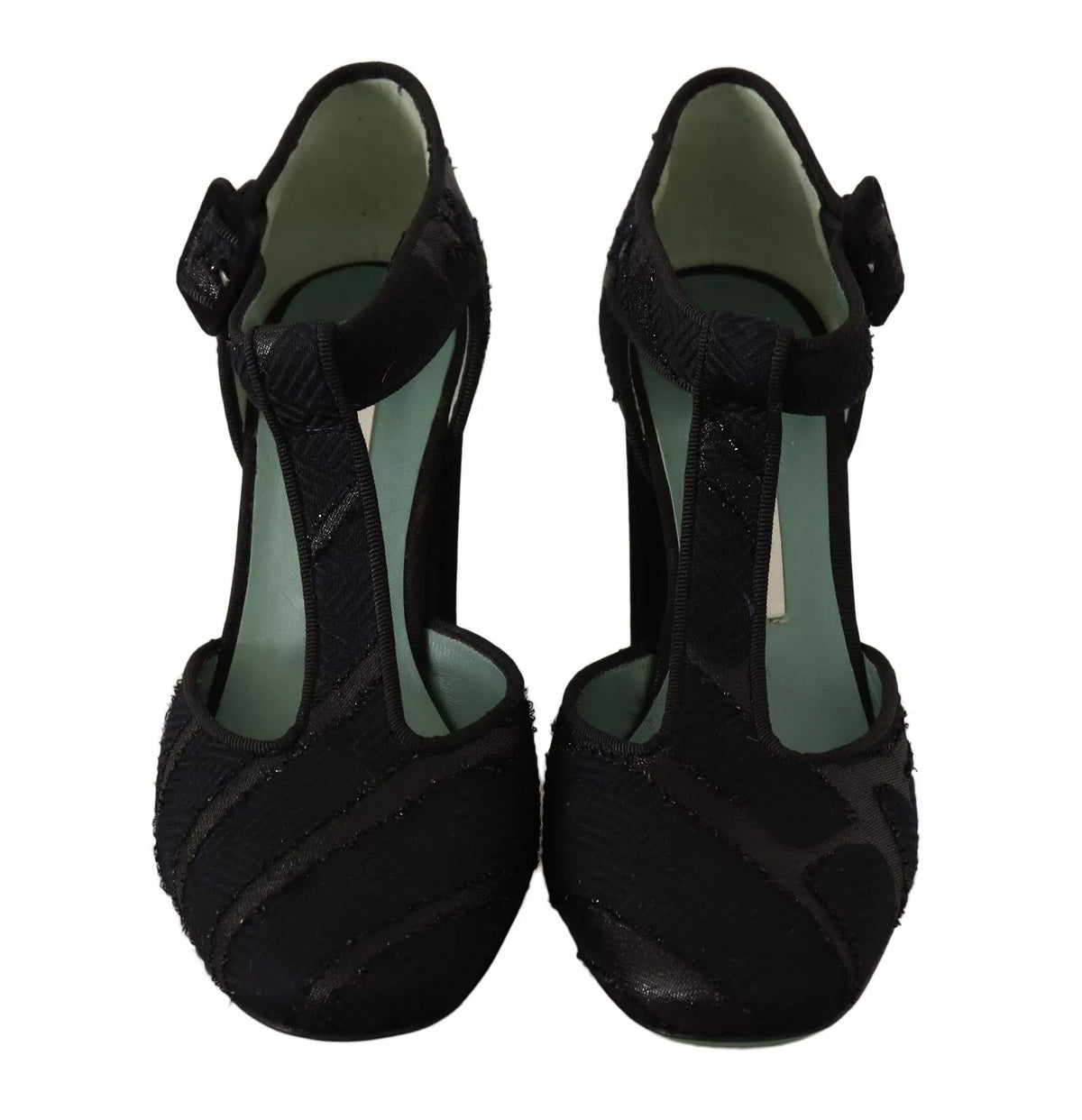 Paola D'Arcano Black Suede Leather Block Heels Sandals Women's Shoes (Pre-Owned)