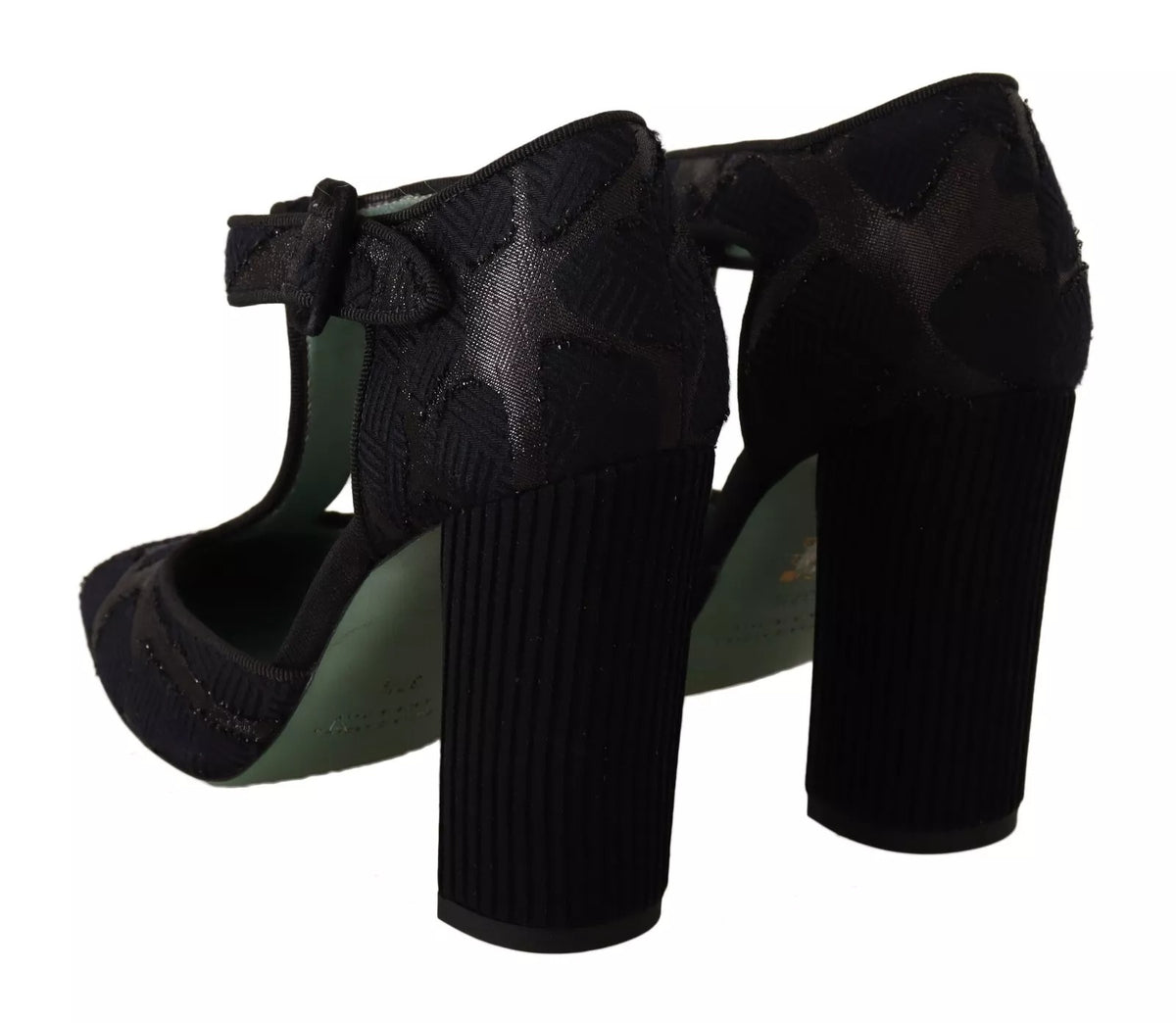 Paola D'Arcano Black Suede Leather Block Heels Sandals Women's Shoes (Pre-Owned)
