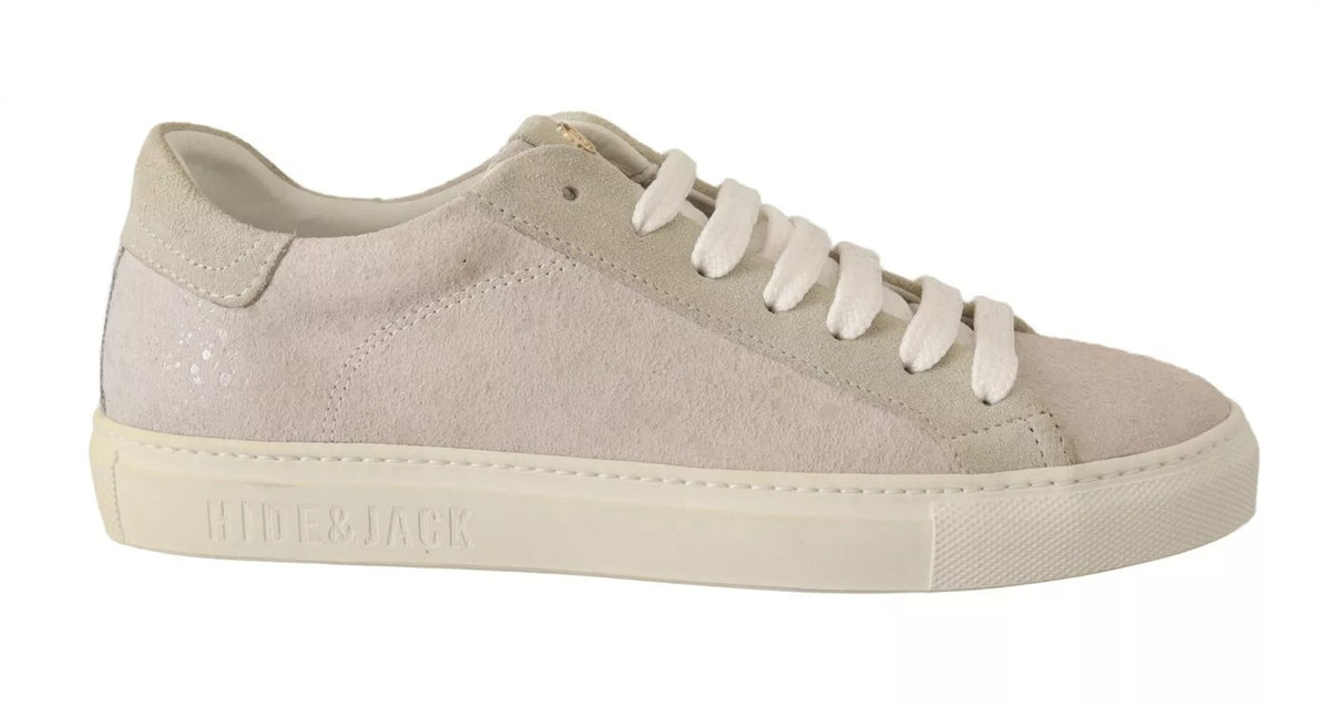 HIDE & JACK Off White Low Top Lace Up Sneakers Women's Shoes (Pre-Owned)