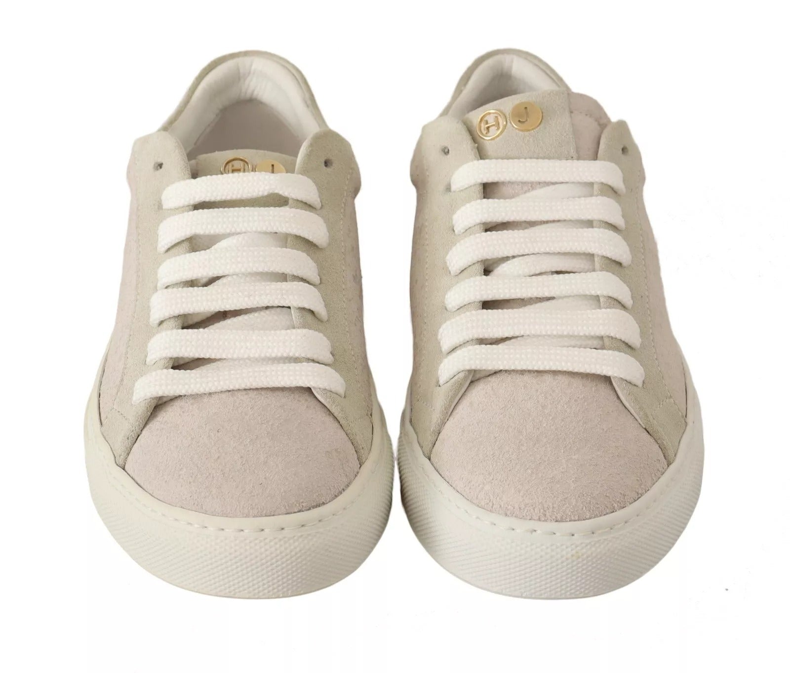 HIDE & JACK Off White Low Top Lace Up Sneakers Women's Shoes (Pre-Owned)