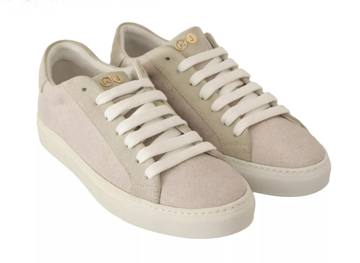 HIDE & JACK Off White Low Top Lace Up Sneakers Women's Shoes (Pre-Owned)