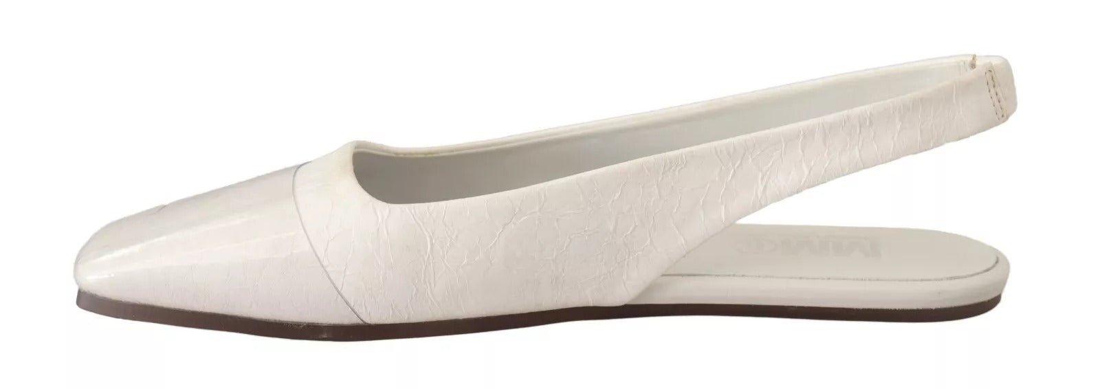 Maison Margiela White Leather Slingback Slip On Flats Women's Shoes (Pre-Owned)
