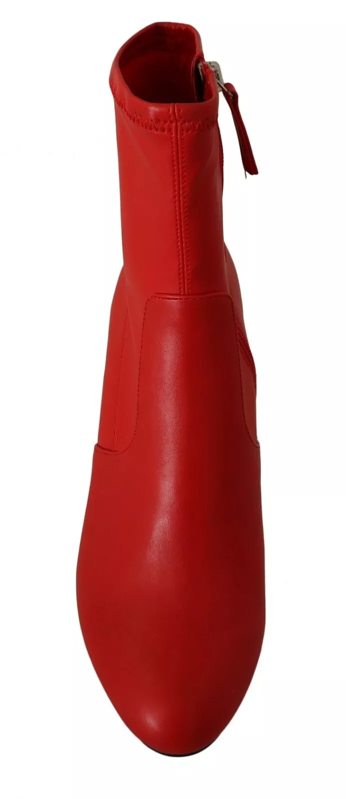 Steve Madden Red Leather Block Heels Ankle Boots Women's Shoes (Pre-Owned)