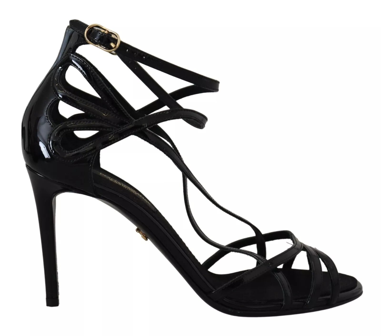 Dolce & Gabbana Black Leather Stiletto Heels Sandals Women's Shoes (Pre-Owned)