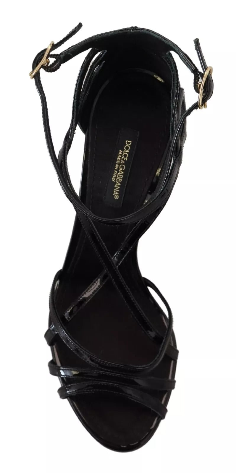 Dolce & Gabbana Black Leather Stiletto Heels Sandals Women's Shoes (Pre-Owned)