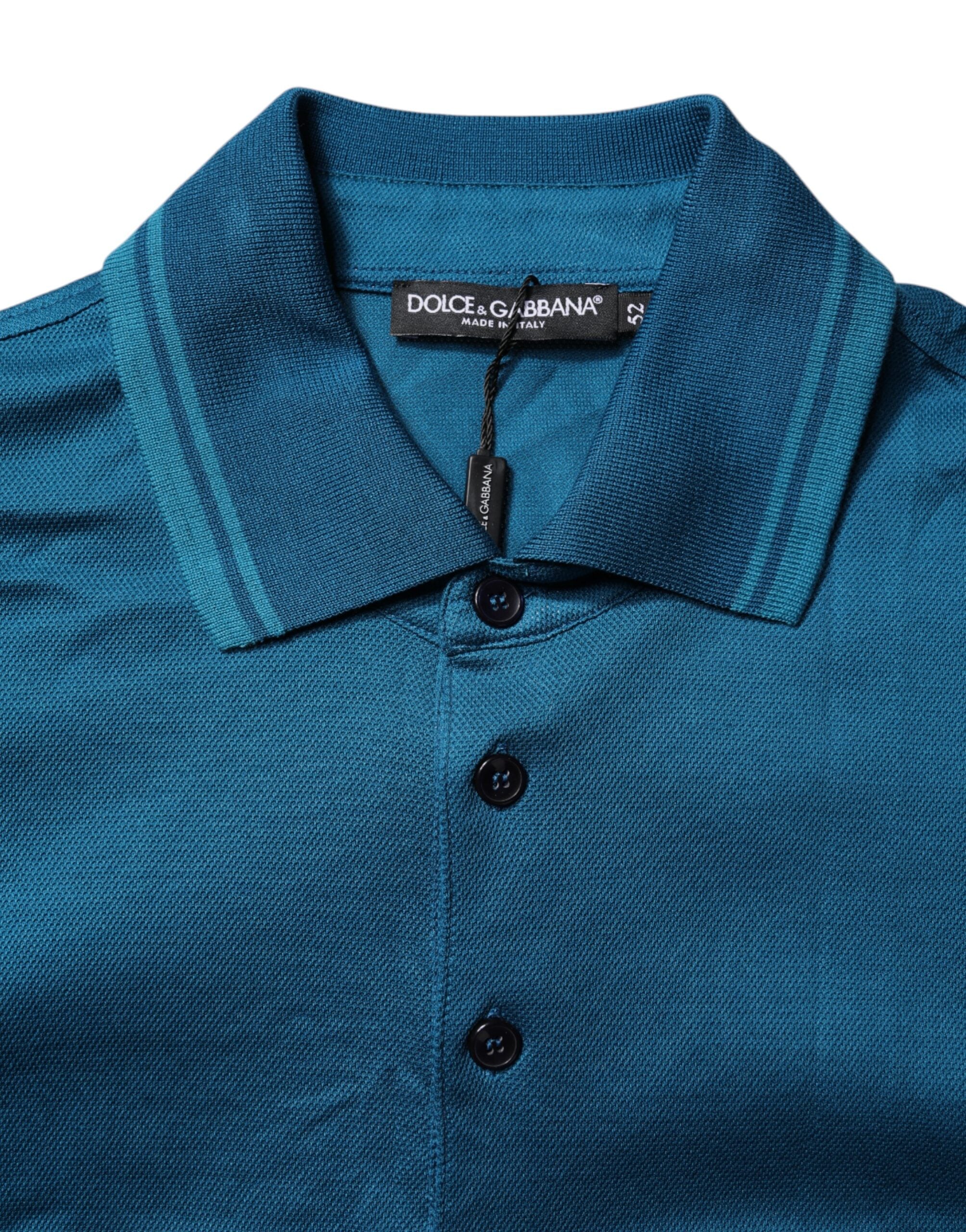 Dolce & Gabbana Blue Logo Cotton Men Polo Shirt Men's T-shirt