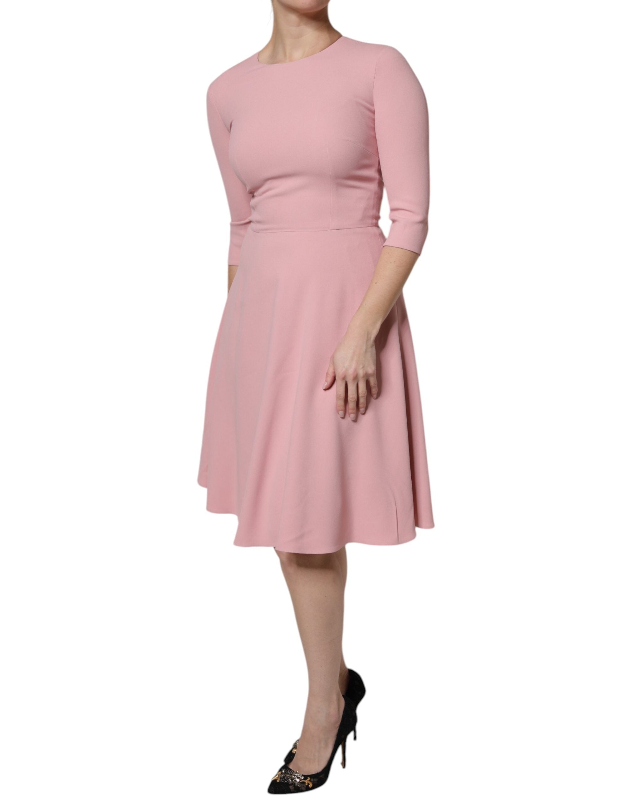 Dolce & Gabbana Pink A-line Flare Viscose 3/4 Sleeves Women's Dress (Pre-Owned)