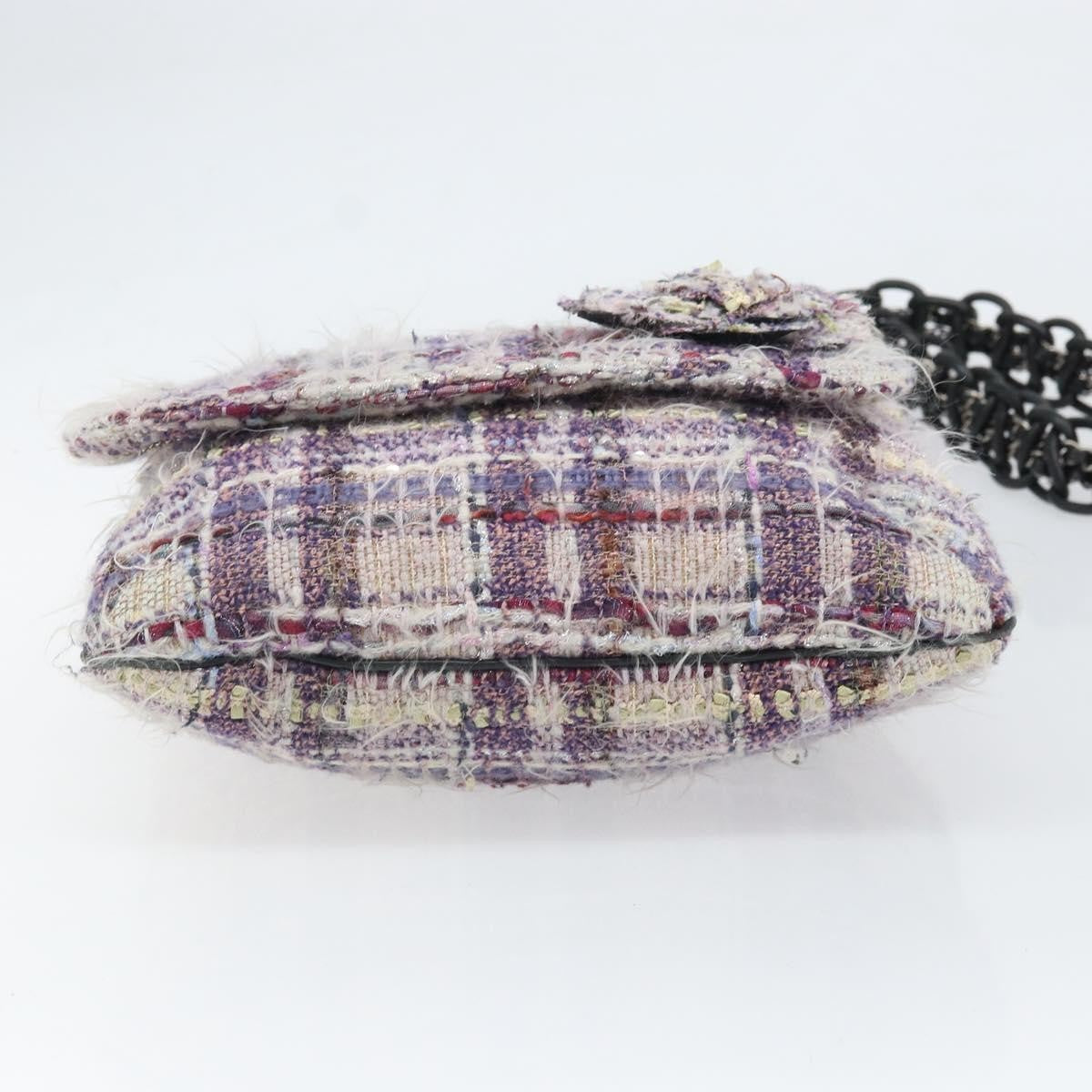 Chanel Camellia Messenger Tweed Multicolour Tweed Shoulder Bag Bag (Pre-Owned)