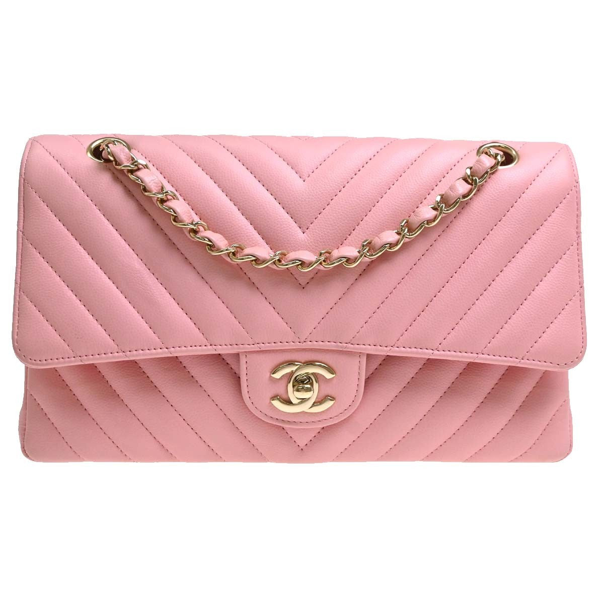 Chanel Shoulder Suede Patchwork Pink Calfskin Shoulder Bag Bag (Pre-Owned)