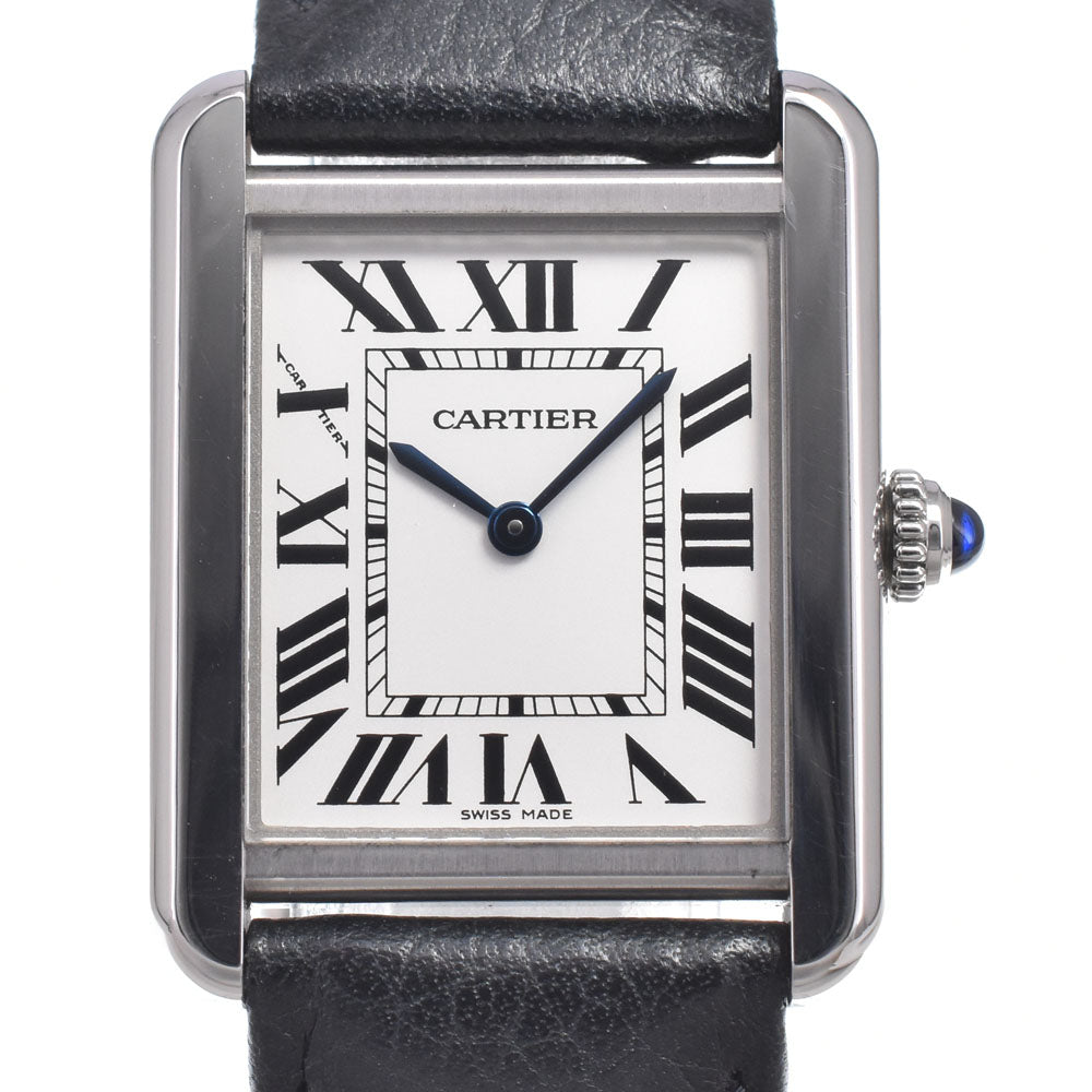 Cartier Must De Cartier Tank Quartz Stainless Steel And Leather Watch (Pre-Owned)