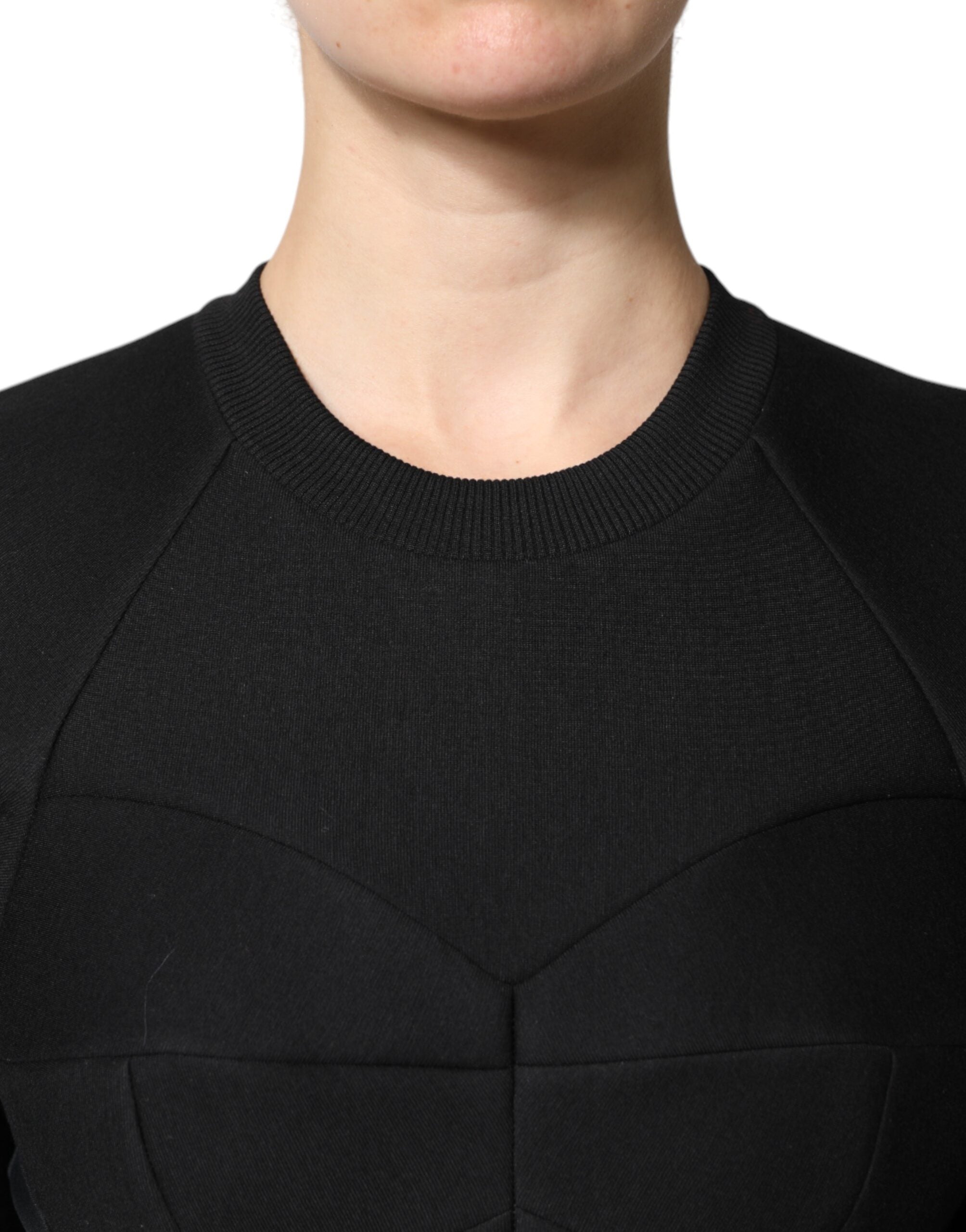 Dolce & Gabbana Black Cotton Long Sleeves A-line Mini Women's Dress