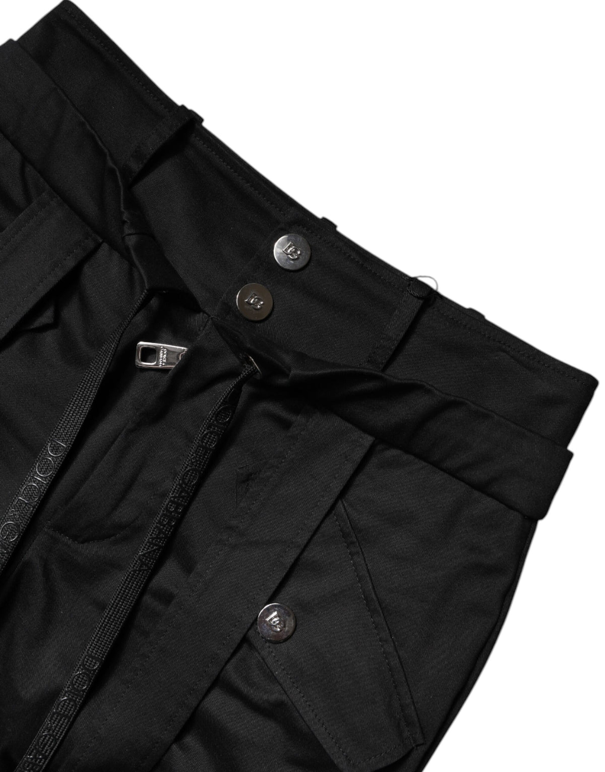 Dolce & Gabbana Black Cotton High Waist Cargo Women's Pants