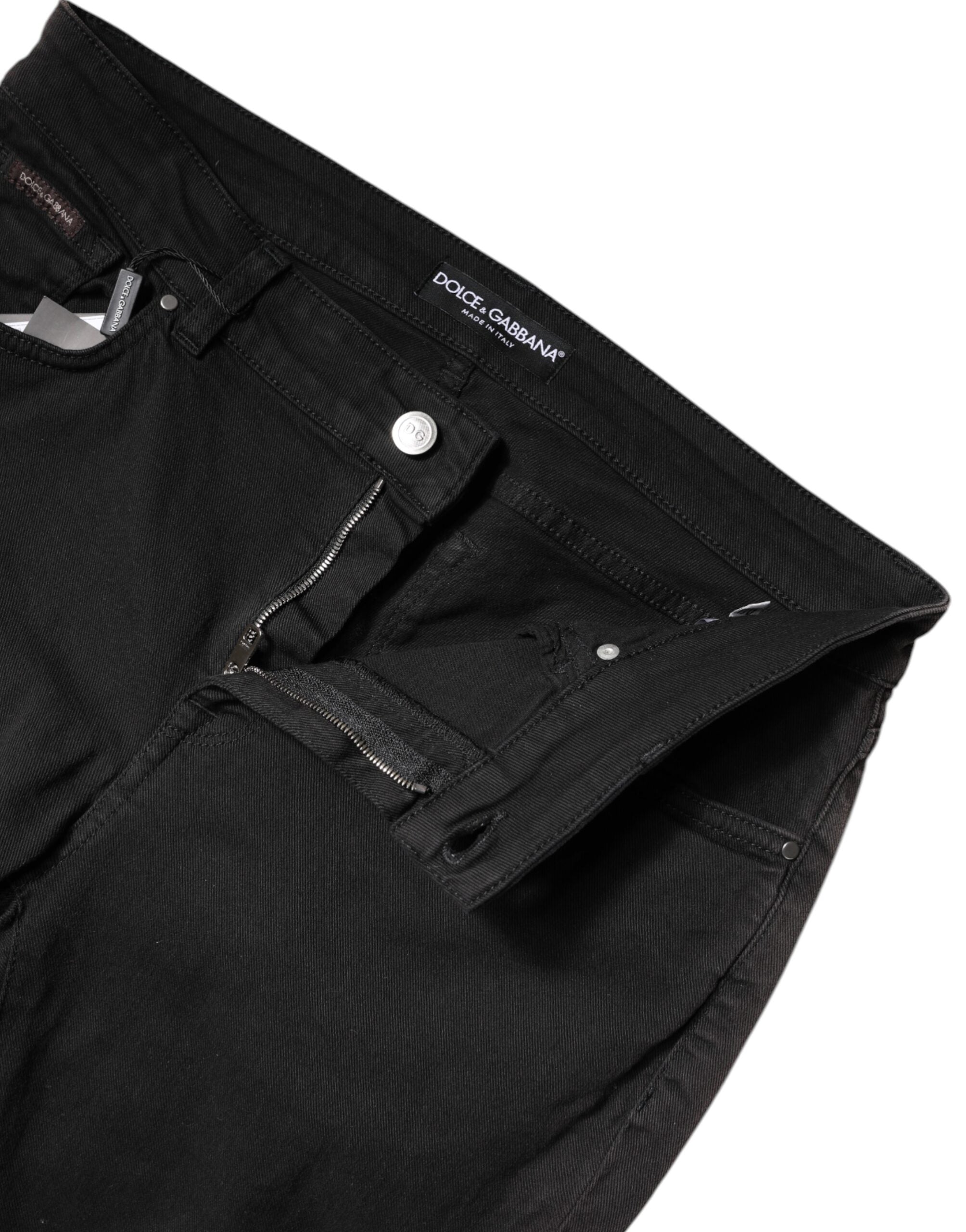 Dolce & Gabbana Black Cotton High Waist Skinny Denim Women's Jeans (Pre-Owned)