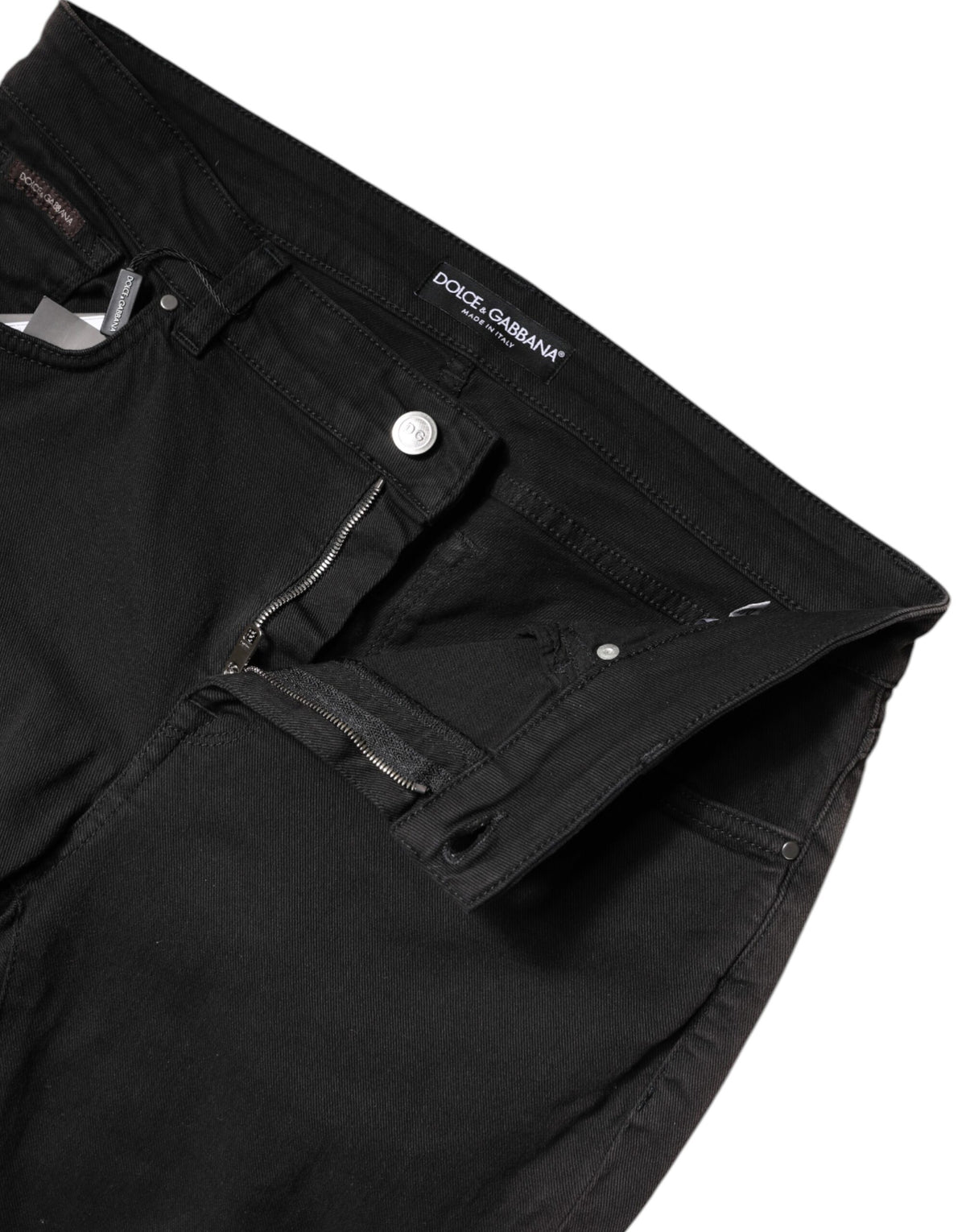 Dolce & Gabbana Black Cotton High Waist Skinny Denim Women's Jeans (Pre-Owned)