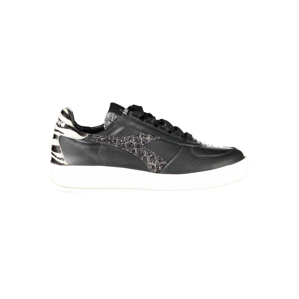 Diadora Black Leather Women Women's Sneaker