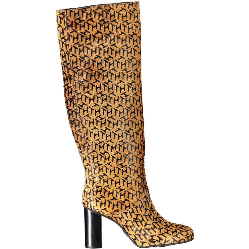 Tommy Hilfiger Beige Leather Women Women's Boot