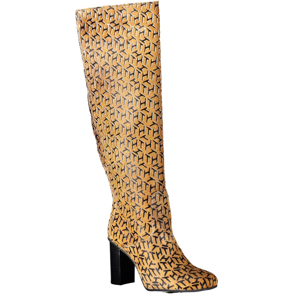 Tommy Hilfiger Beige Leather Women Women's Boot