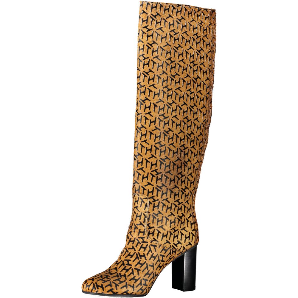 Tommy Hilfiger Beige Leather Women Women's Boot