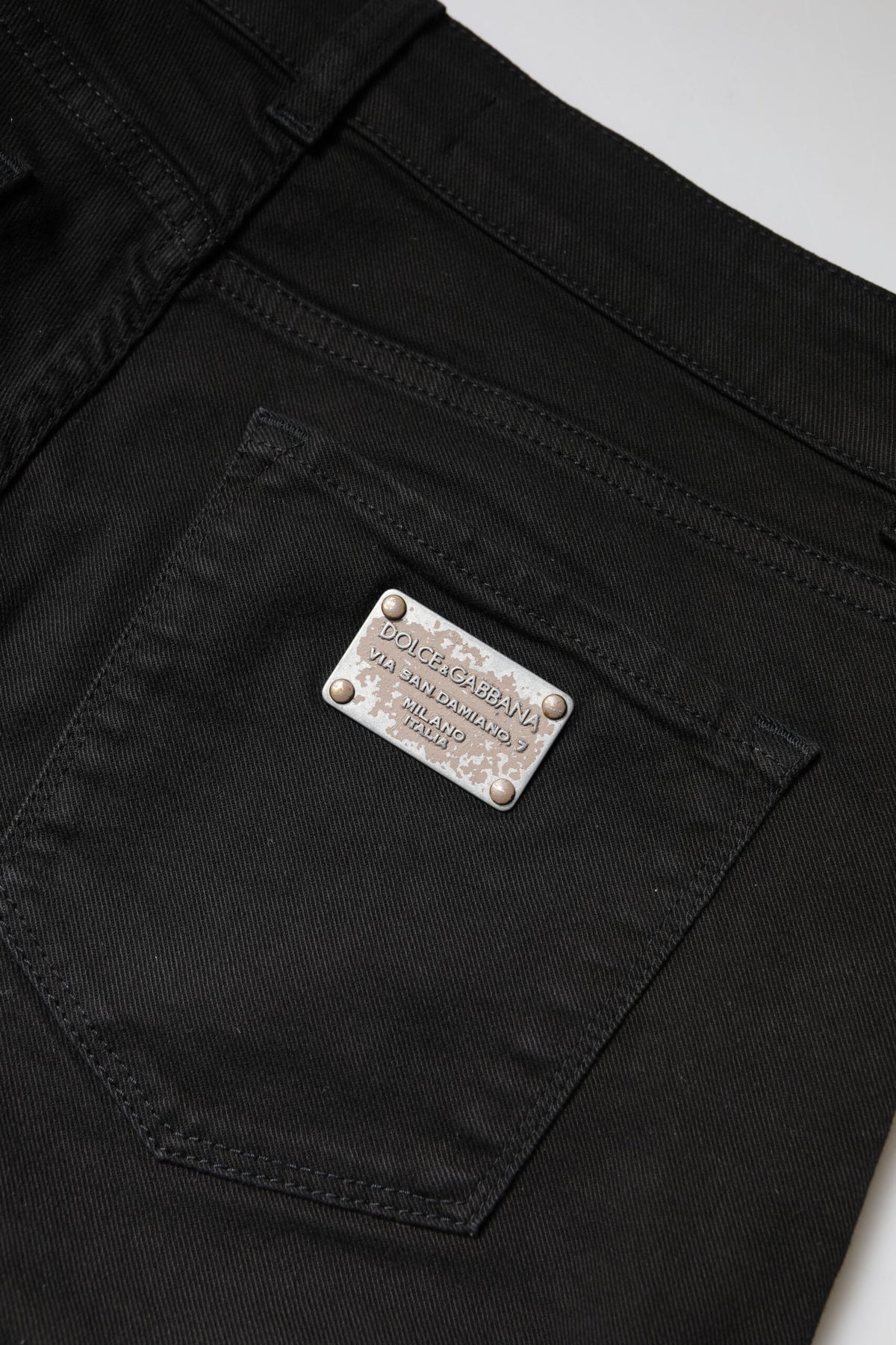 Dolce & Gabbana Black Cotton High Waist Skinny Denim Women's Jeans