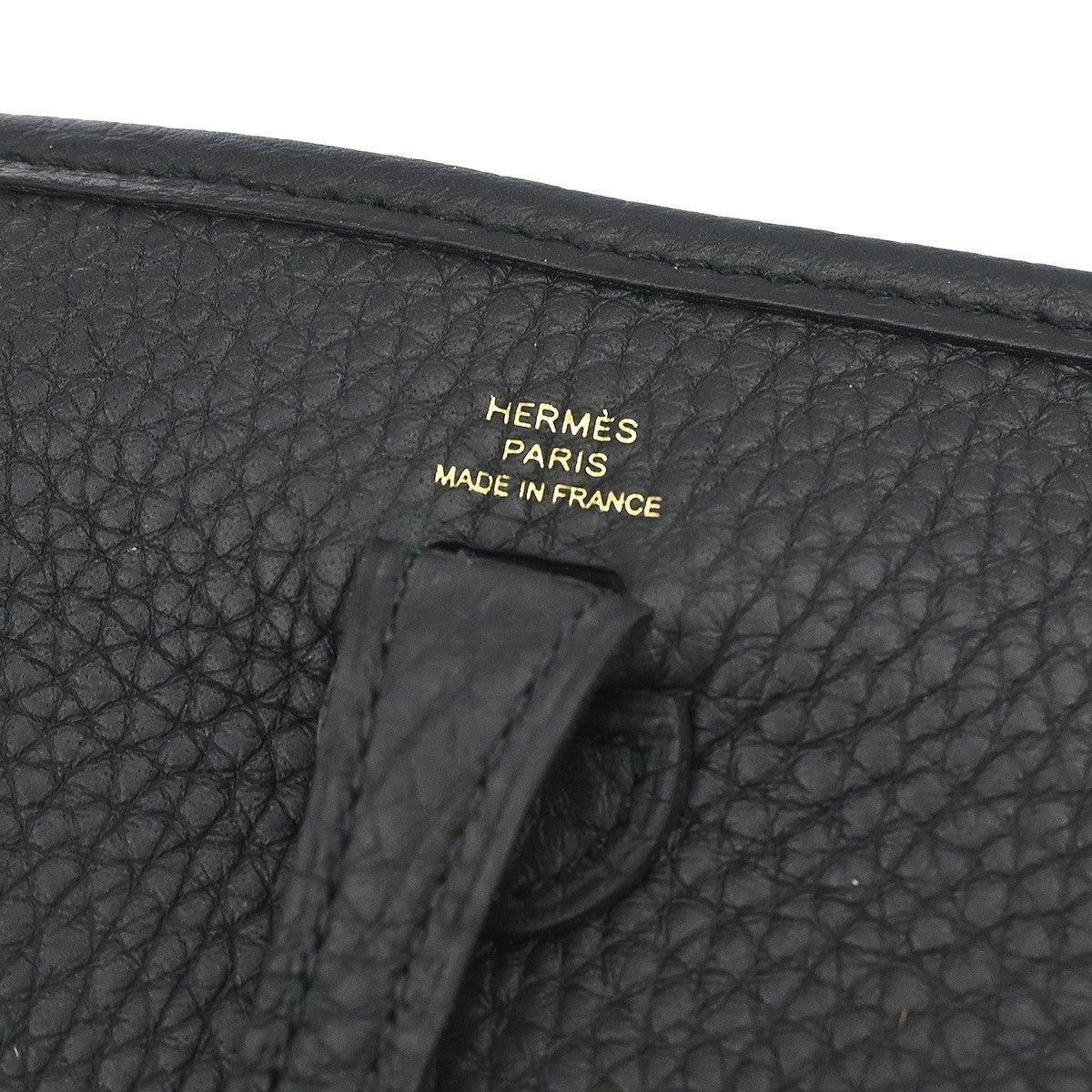 Hermes Evelyne Bag Gen Iii Clemence Black Leather Shoulder Bag Bag (Pre-Owned)