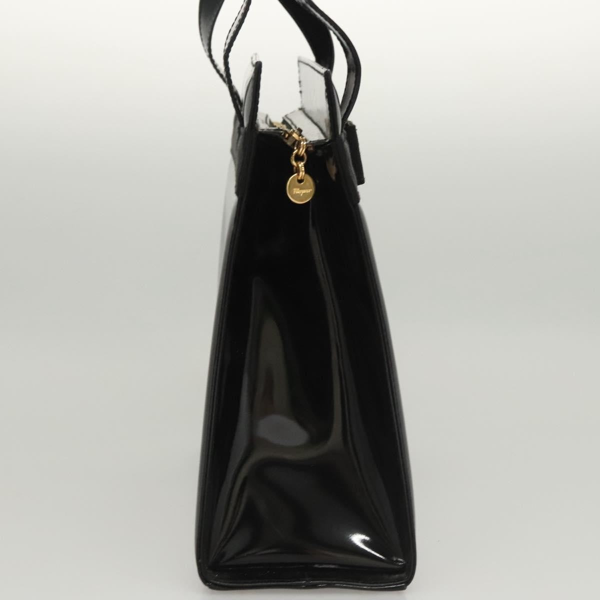 Salvatore Ferragamo Vala Patent Leather Black Patent_Leather Shoulder Bag Bag (Pre-Owned)