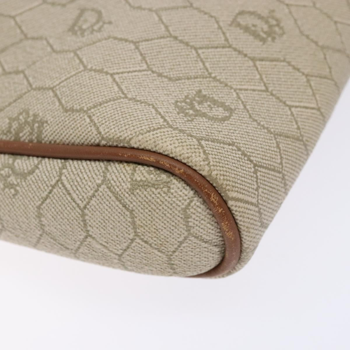 Christian Dior Vintage Honeycomb Canvas Beige Canvas Bag (Pre-Owned)