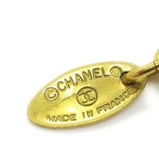 Chanel Vintage Quilted Cc Pendant Metal Gold Gold_Plated Necklace Jewelry (Pre-Owned)